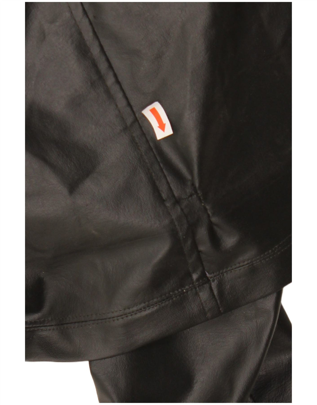 VINTAGE Manteau en cuir femme UK 12 Medium Black Colourblock