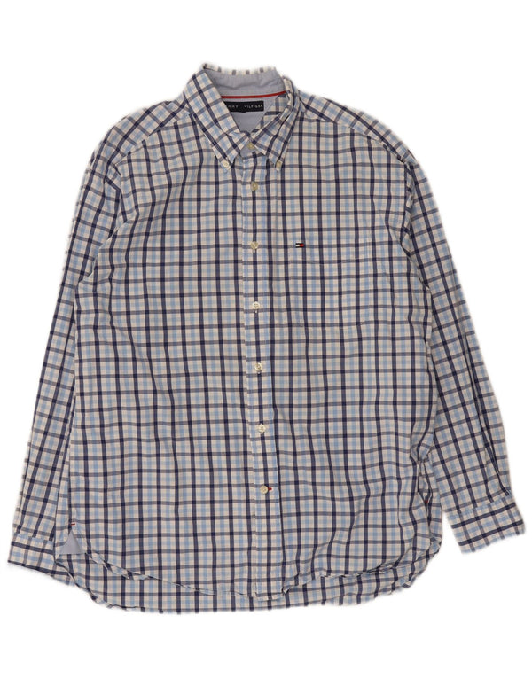 Tommy Hilfiger Chemise coupe classique pour hommes, grand vichy bleu