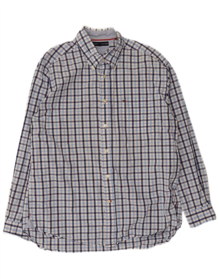 Tommy Hilfiger Chemise coupe classique pour hommes, grand vichy bleu