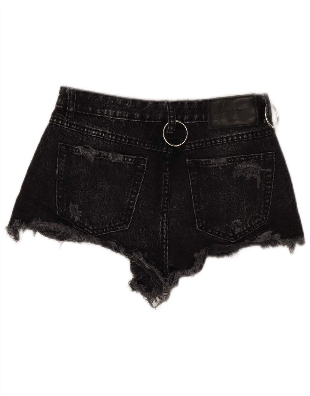 ZARA Short en jean Trafaluc vieilli pour femme EU 34 2XS W24 Noir