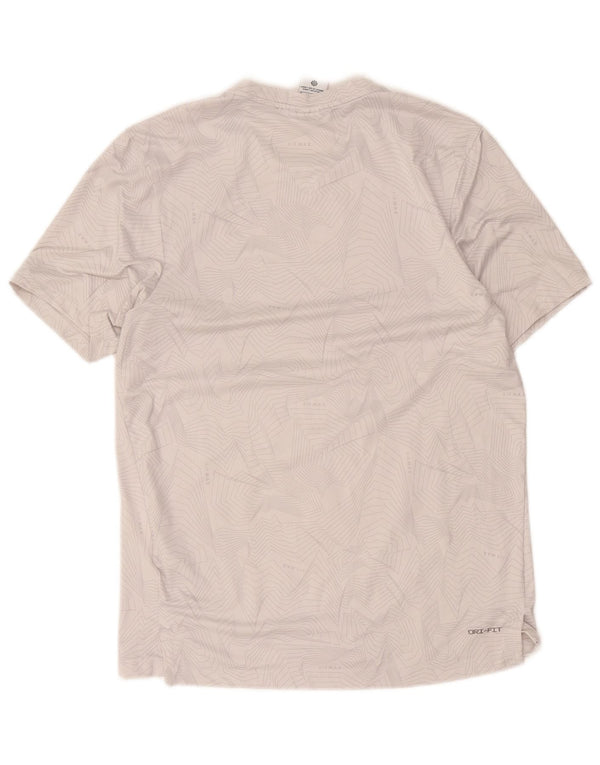Nike Homme Dri Fit Graphic T-Shirt Haut Gris Moyen Géométrique Polyester