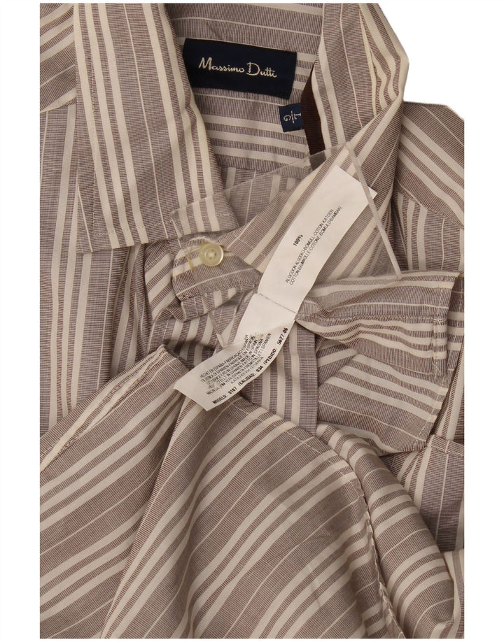 Massimo Dutti Chemise Homme Large Gris Rayé Coton