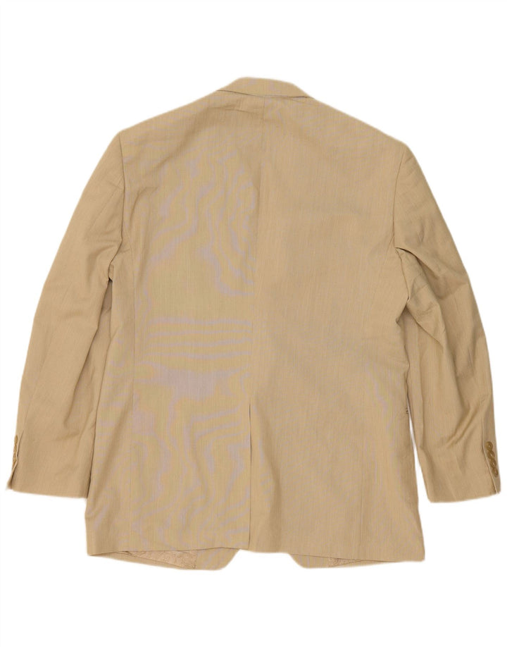 Chaps Veste Blazer 2 Boutons Homme UK 40 Large Beige Polyester