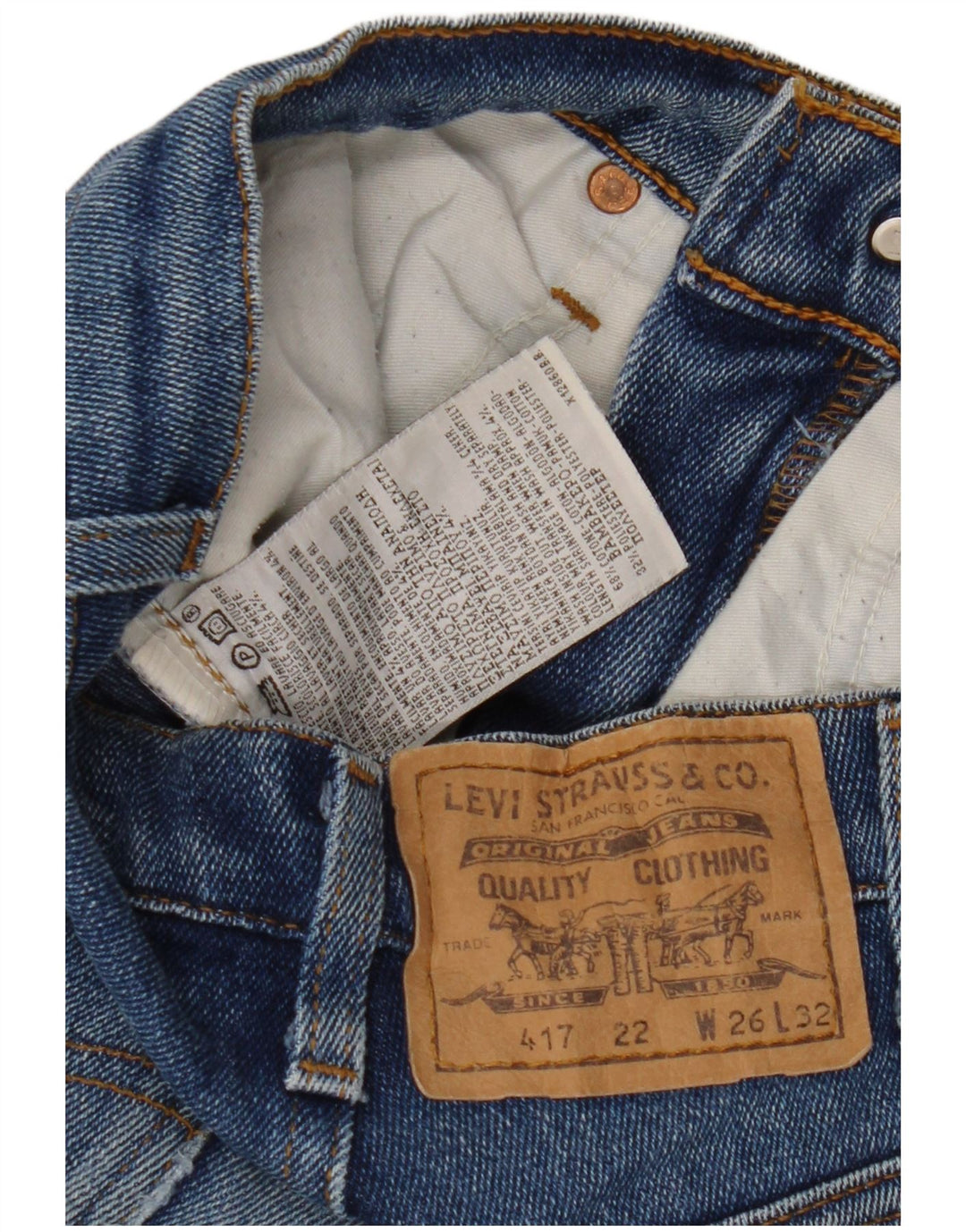 LEVI'S Jean Bootcut Femme 417 W26 L32 Bleu Coton