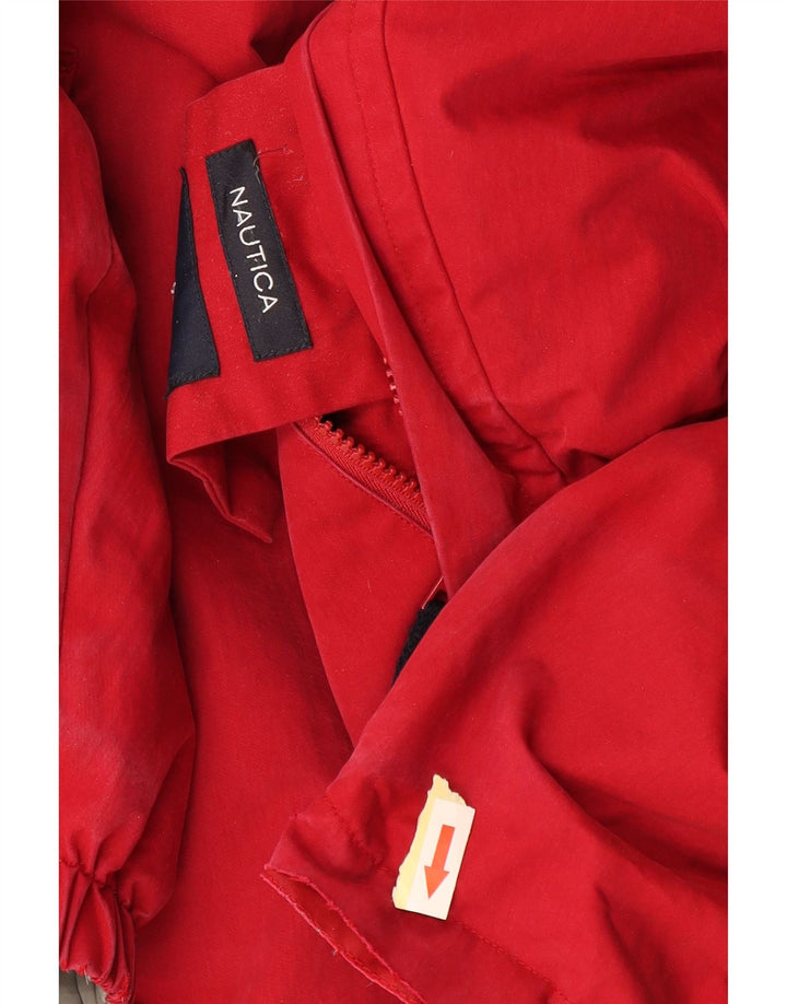 NAUTICA Veste réversible rembourrée à capuche pour homme UK 40 Large Rouge Colorblock