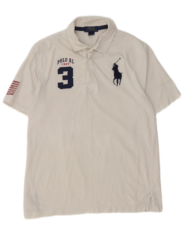 Polo Ralph Lauren Polo de rugby graphique pour garçon 14-15 ans Grand Blanc
