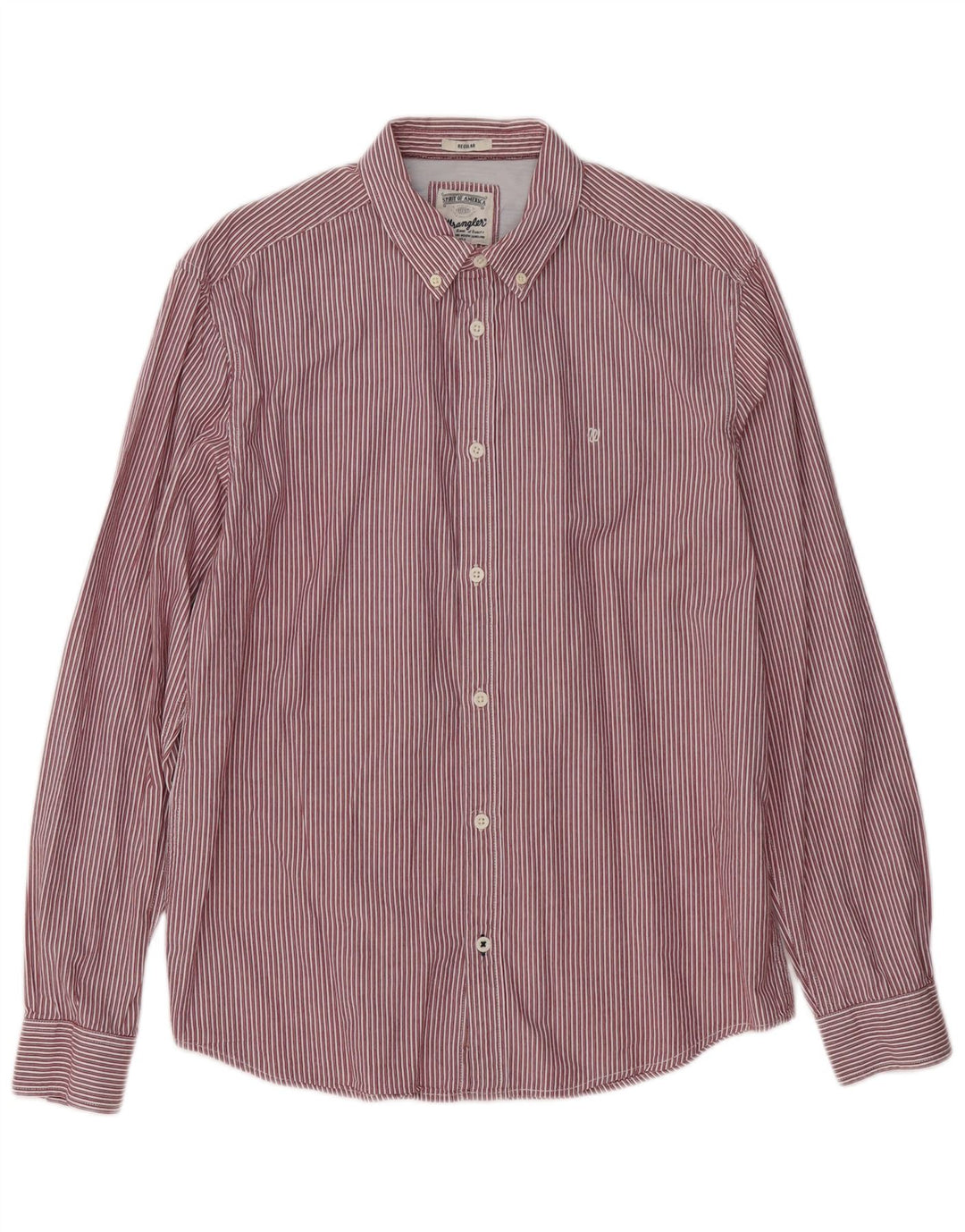 WRANGLER Chemise Homme Large Rouge Rayé Coton
