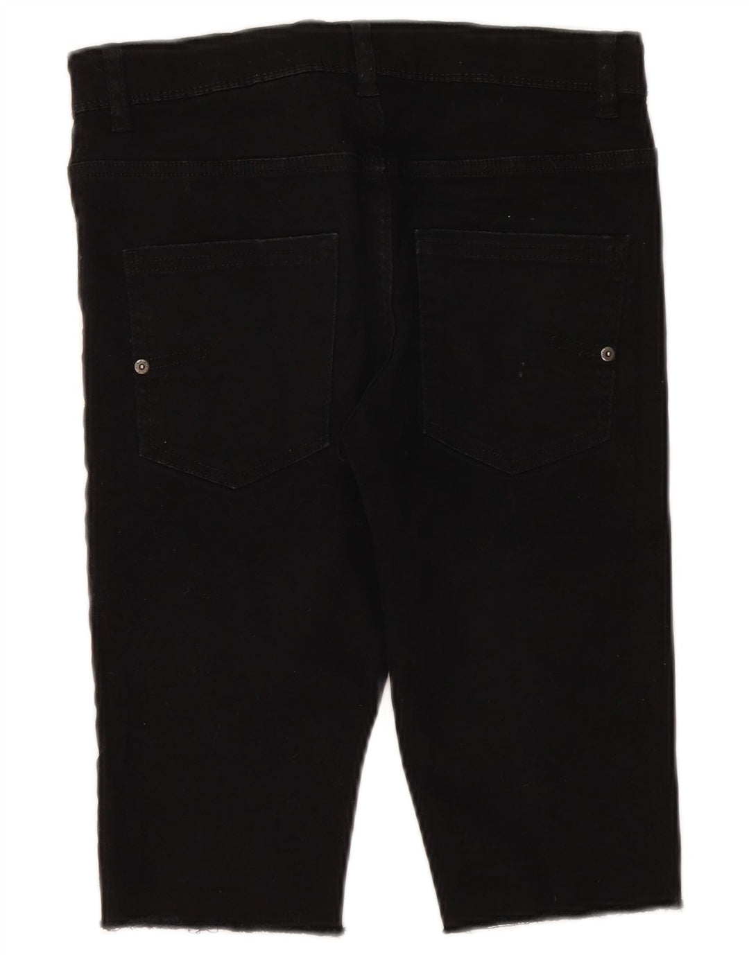 BENETTON Short en Jean Fille 13-14 Ans 3XL W30 Noir Coton