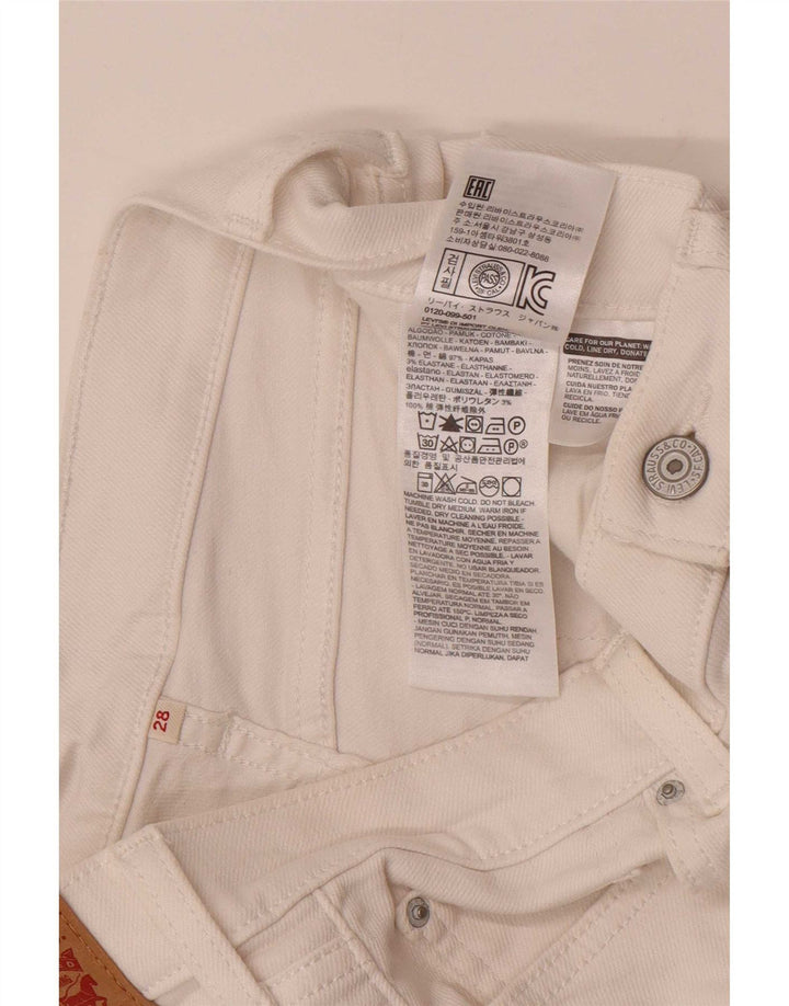 Levi's Short en Jean W28 Femme Blanc Moyen Coton