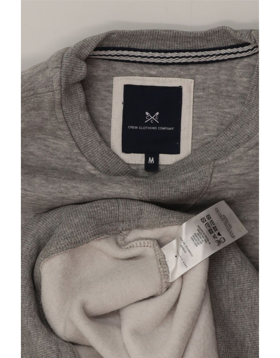 CREW CLOTHING Sweat-Shirt Homme Gris Moyen Coton