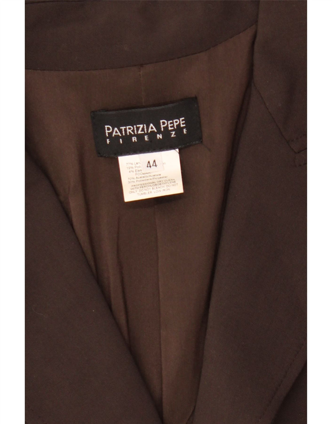 Patrizia Pepe Veste blazer courte à 2 boutons pour femme IT 44 laine marron moyen
