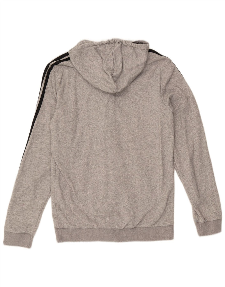 ADIDAS Pull à capuche zippé pour homme en coton moucheté gris moyen
