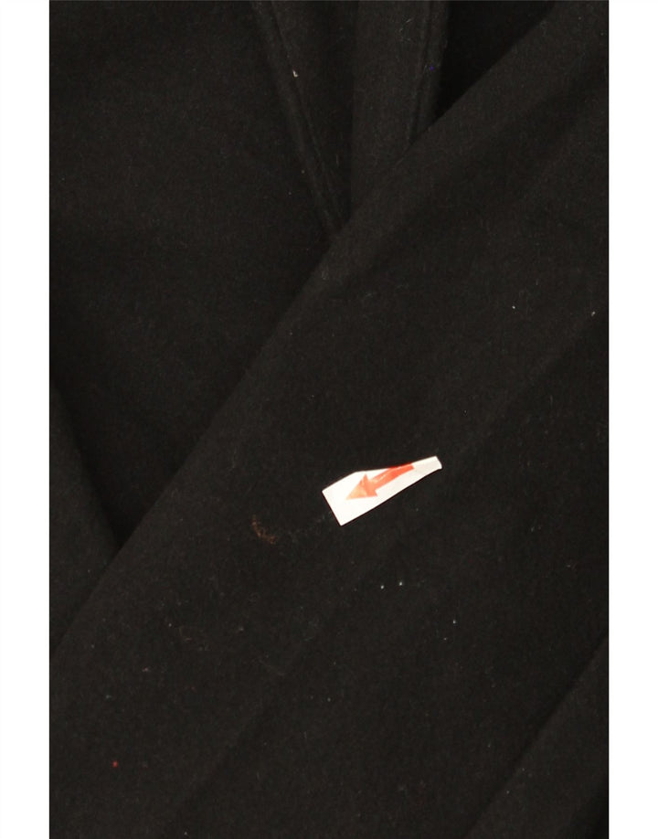 ZARA Manteau à capuche pour femme UK 16 Large Noir Polyester