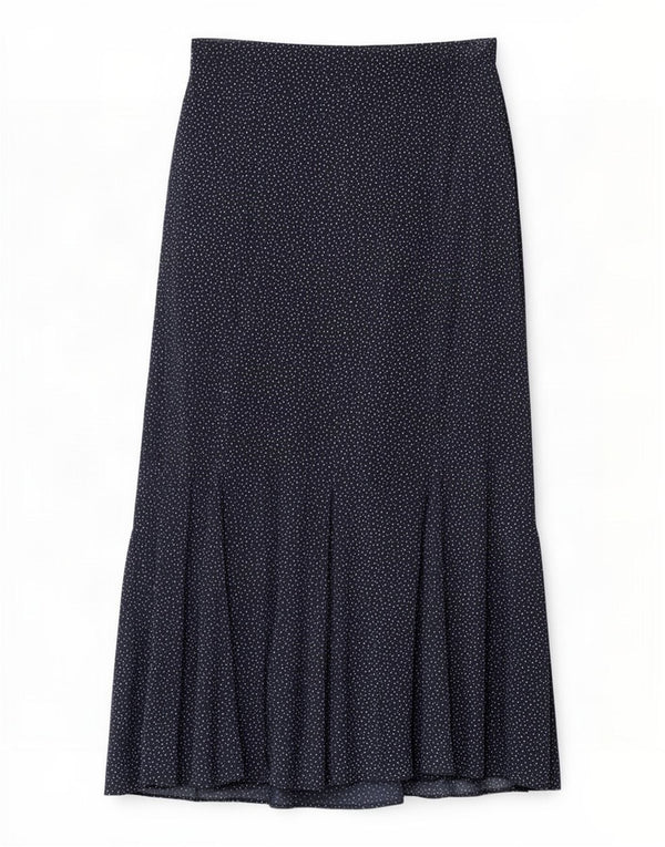 Marks & Spencer Jupe trapèze pour femme UK 10 Small W30 Bleu marine à pois