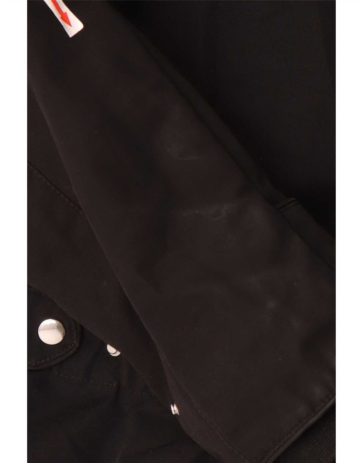 Zara Parka à capuche pour femme UK 18 XL Noir Polyester