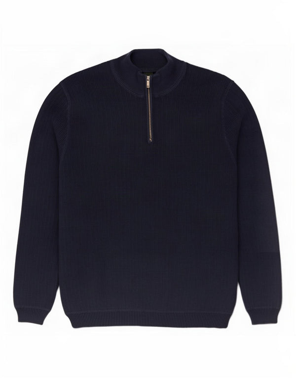Eddie Bauer Pull à col zippé pour homme 2XL en coton bleu marine