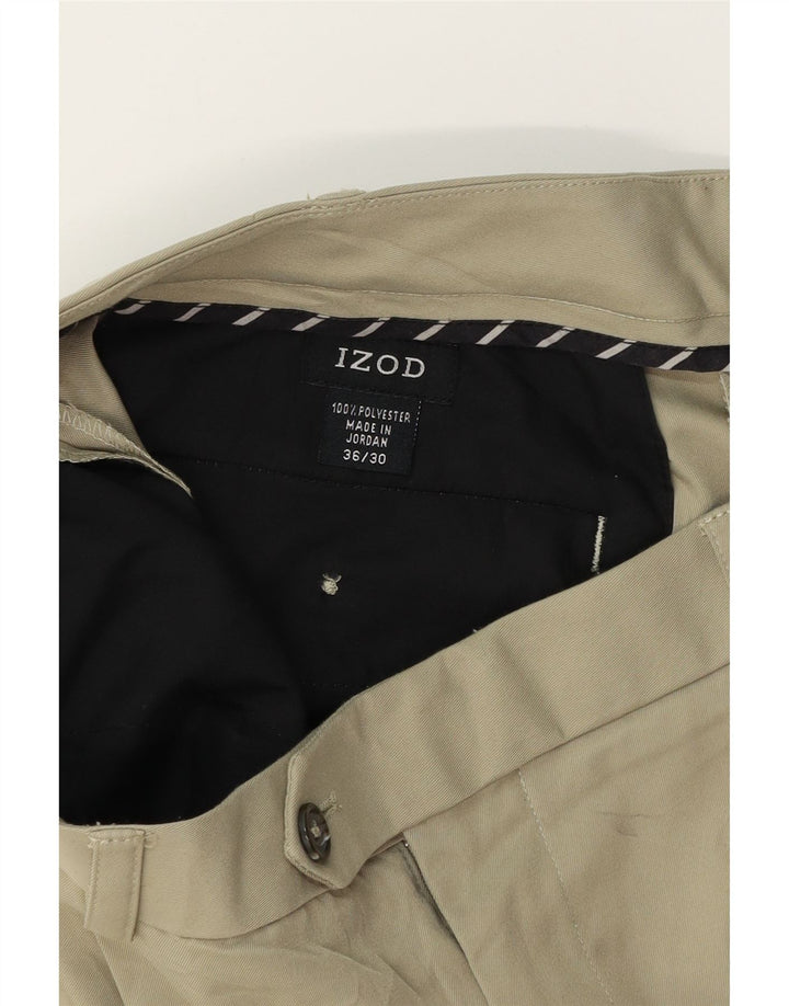 IZOD Mens Pegged Casual Trousers  W36 L30 Beige Polyester Vintage Izod and Second-Hand Izod from Messina Hembry 