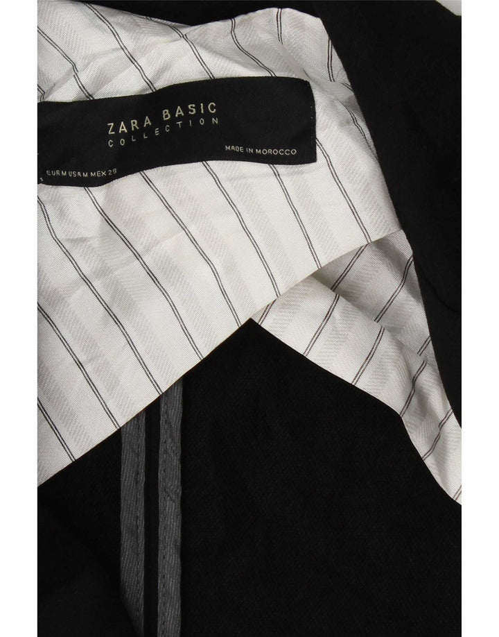 Zara Femme Blazer Veste UK 14 Moyen Noir Polyester