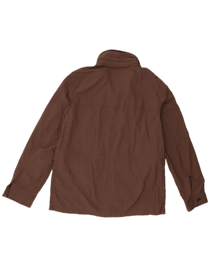 Zara Veste utilitaire à capuche pour homme UK 38 Nylon marron moyen