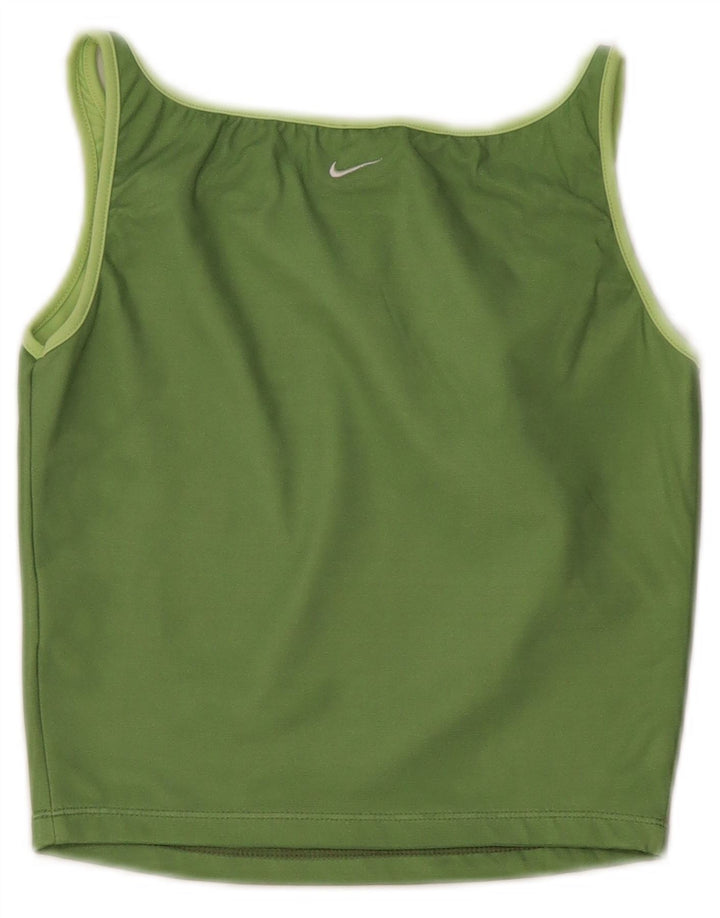 Débardeur court Nike Dri Fit pour femme US 8/10 Vert moyen Polyester