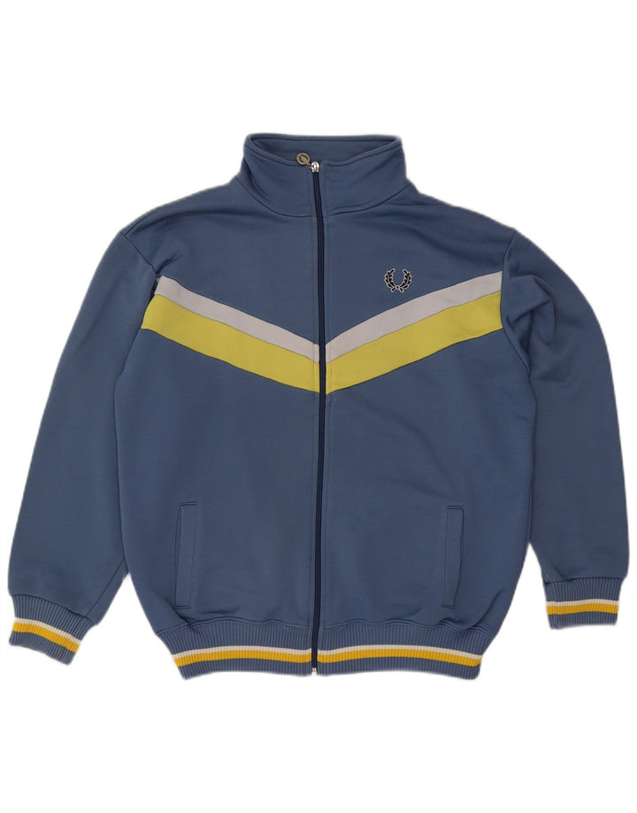 Fred Perry Veste de Survêtement Homme Bleu Moyen Colourblock Cotton
