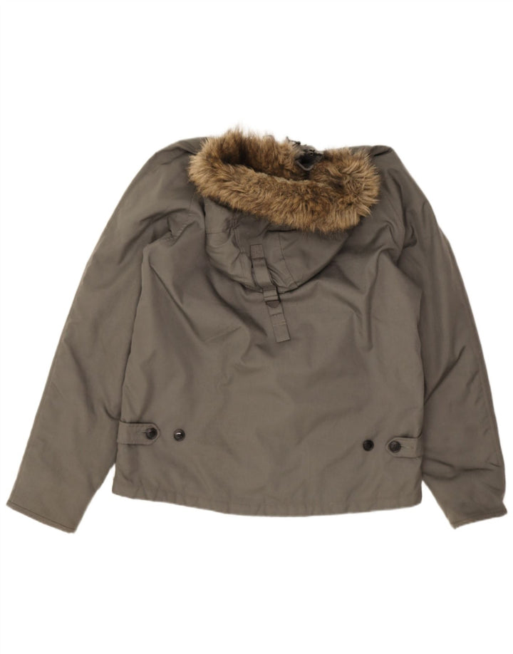 Woolrich Veste coupe-vent à capuche pour homme UK 40 Large Gris