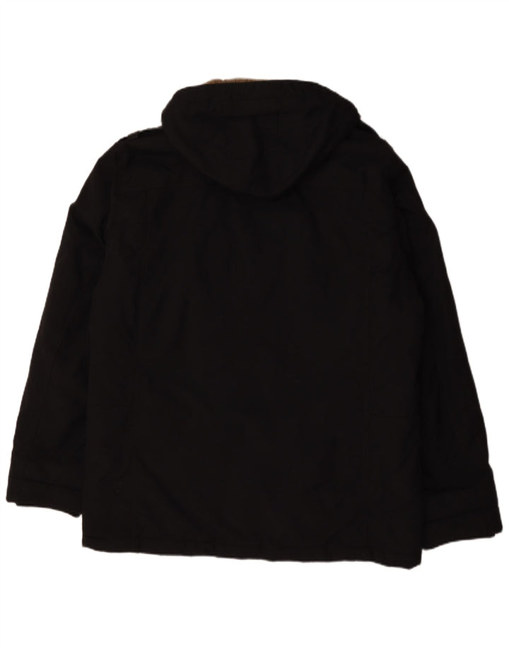 S.Oliver Veste matelassée à capuche pour hommes UK 42 XL Noir Polyester
