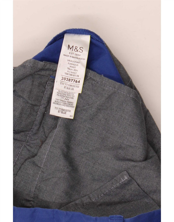 Marks & Spencer Short Chino Homme Moyen W30 Bleu Coton