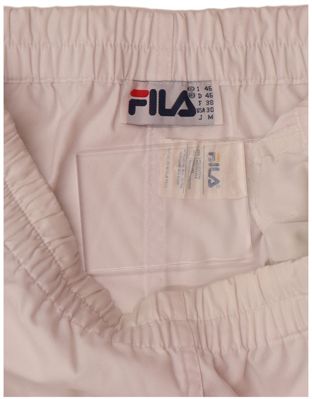 FILA Short de sport homme IT 46 petit blanc polyester