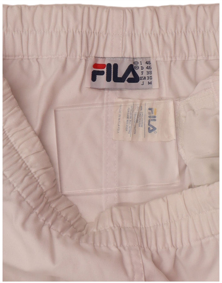 FILA Short de sport homme IT 46 petit blanc polyester