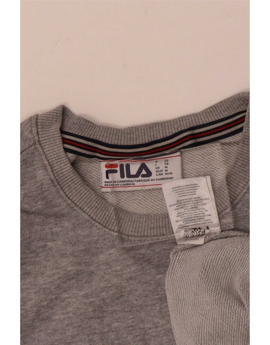 Fila Sweat-Shirt Graphique Homme Gris Moyen Coton