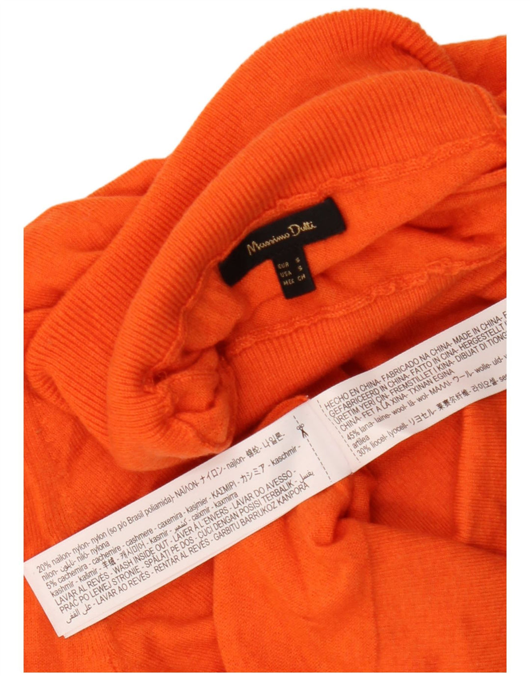 Massimo Dutti Pull col roulé pour femme UK 10 Petite laine orange
