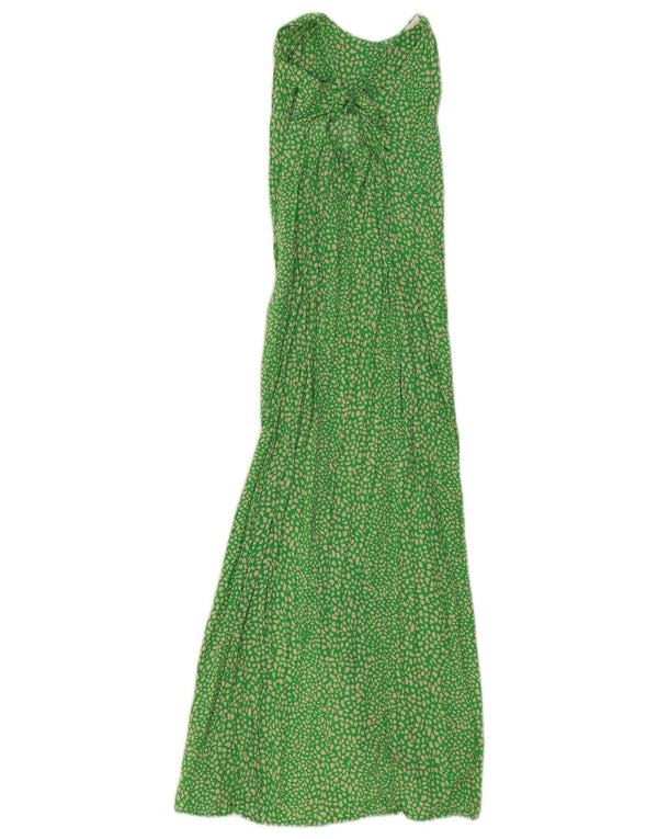 Zara Robe Maxi Femme UK 4 XS Vert Imprimé Animal