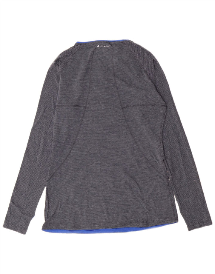 Champion Haut à manches longues pour femme UK 12 Bleu moyen Polyester à fines rayures