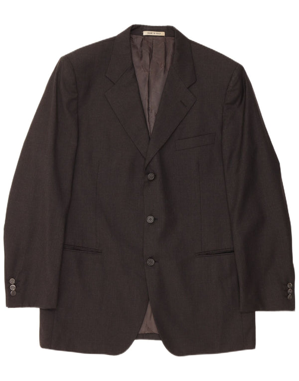 CARLO PIGNATELLI Veste blazer 3 boutons pour homme UK 40 Large laine noire