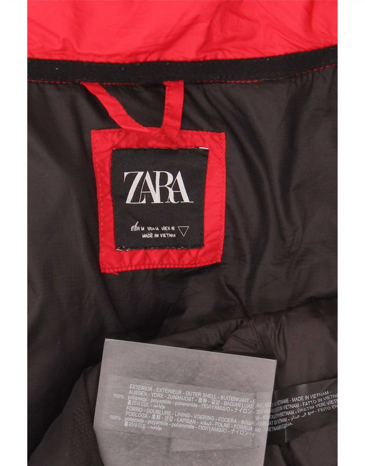 Zara Veste matelassée homme UK 38 Medium Rouge Polyamide