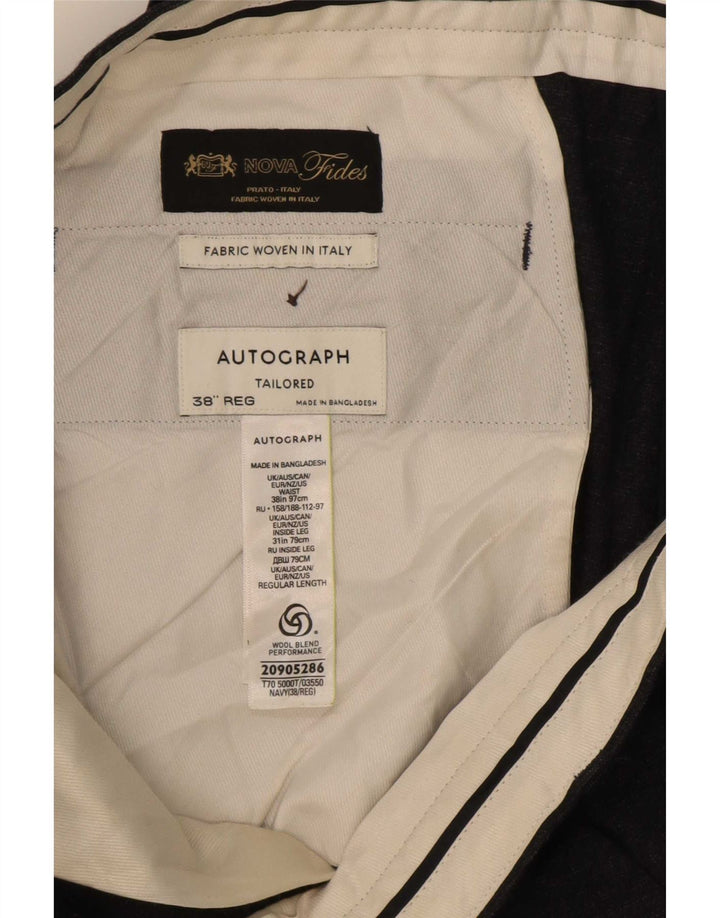 Marks & Spencer Pantalon Chino Autograph Homme W38 L31 Bleu Marine