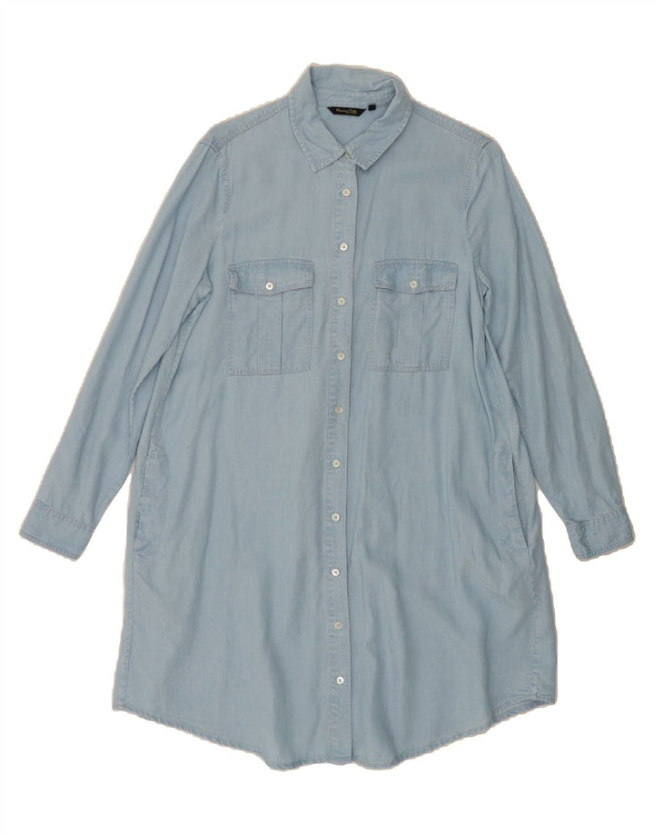 MASSIMO DUTTI Womens Long Sleeve Denim Dress EU 40 Medium Blue Vintage Massimo Dutti and Second-Hand Massimo Dutti from Messina Hembry 