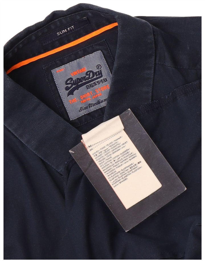 Superdry Chemise Slim Fit Homme Bleu Marine Moyen Coton