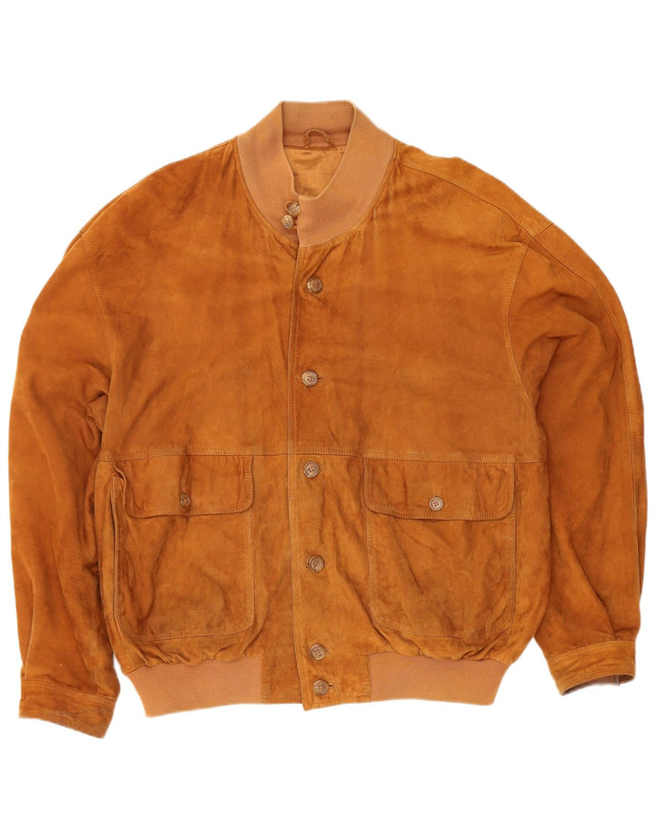 Kapraun Veste bomber en daim pour homme UK 42 XL Marron