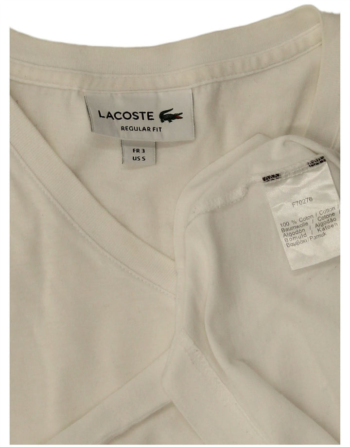Lacoste Hommes Regular Fit T-Shirt Top Taille 3 Petit Coton Blanc
