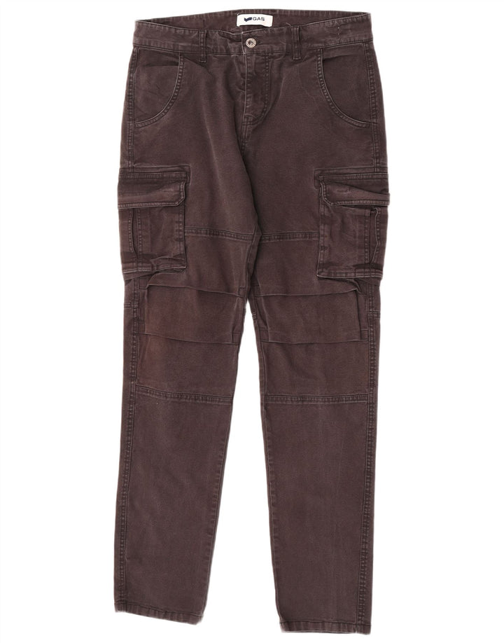 Gas Pantalon Cargo Slim Homme Moyen W32 L32 Gris Coton