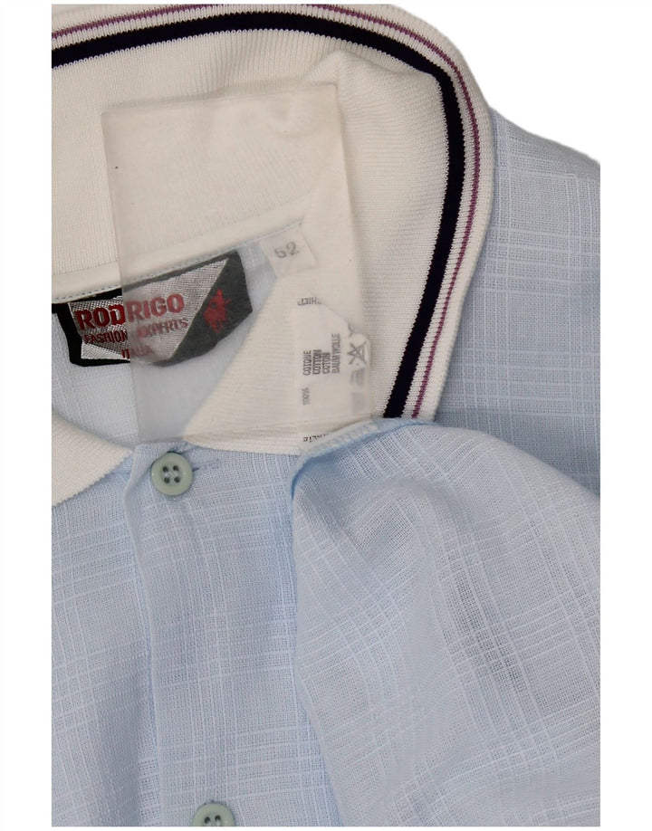 Rodrigo Chemise pull à manches courtes pour hommes IT 52 grand bleu coton