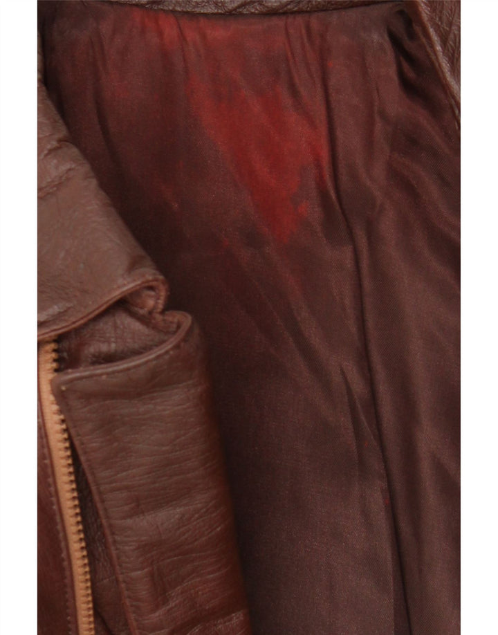 Manteau en cuir homme vintage IT 48 marron moyen