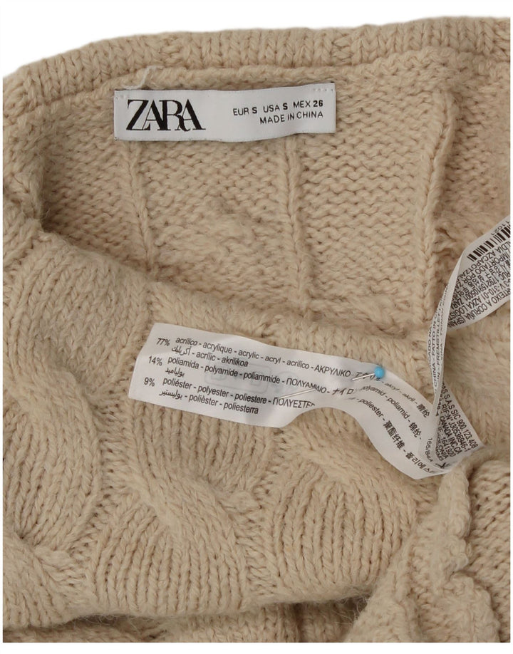 Zara Pull col roulé pour femme UK 10 Petit Beige