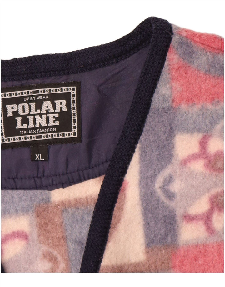 VINTAGE Gilet polaire homme UK 42 XL Multicolore Fair Isle Polyester