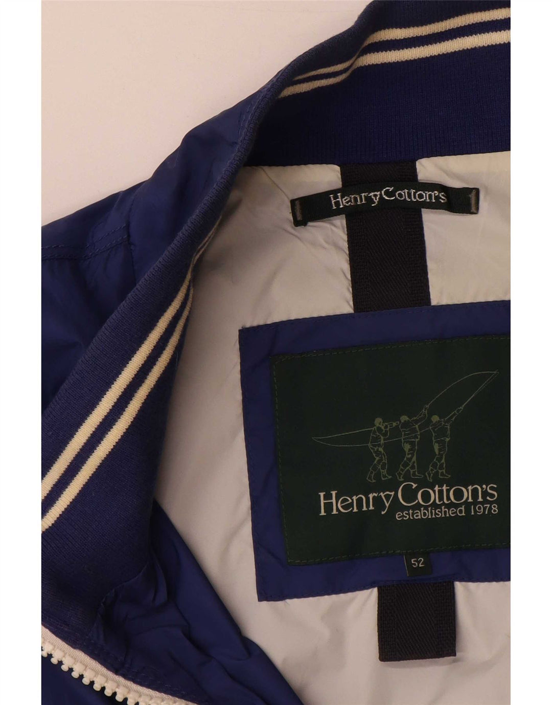 Henry Cottons Veste Bomber Graphique Homme IT 52 XL Bleu Polyamide