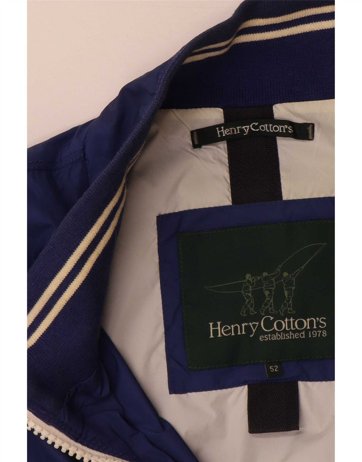 Henry Cottons Veste Bomber Graphique Homme IT 52 XL Bleu Polyamide