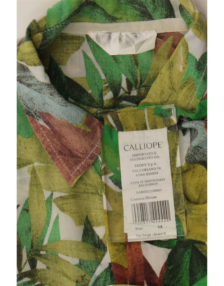 Calliope Chemise à manches courtes pour homme en coton floral vert moyen