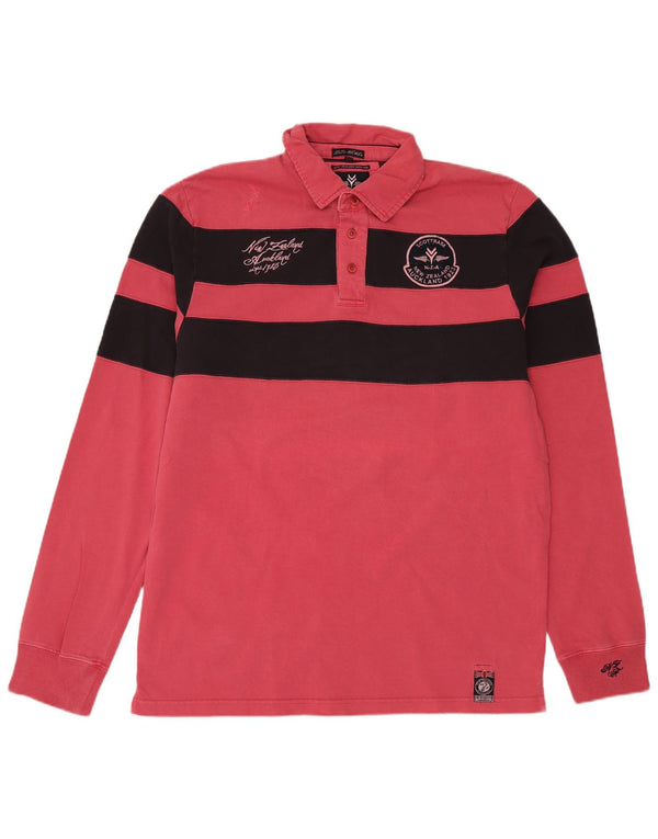Nouvelle-Zélande Auckland Polo de rugby graphique pour hommes 2XL rayé rouge